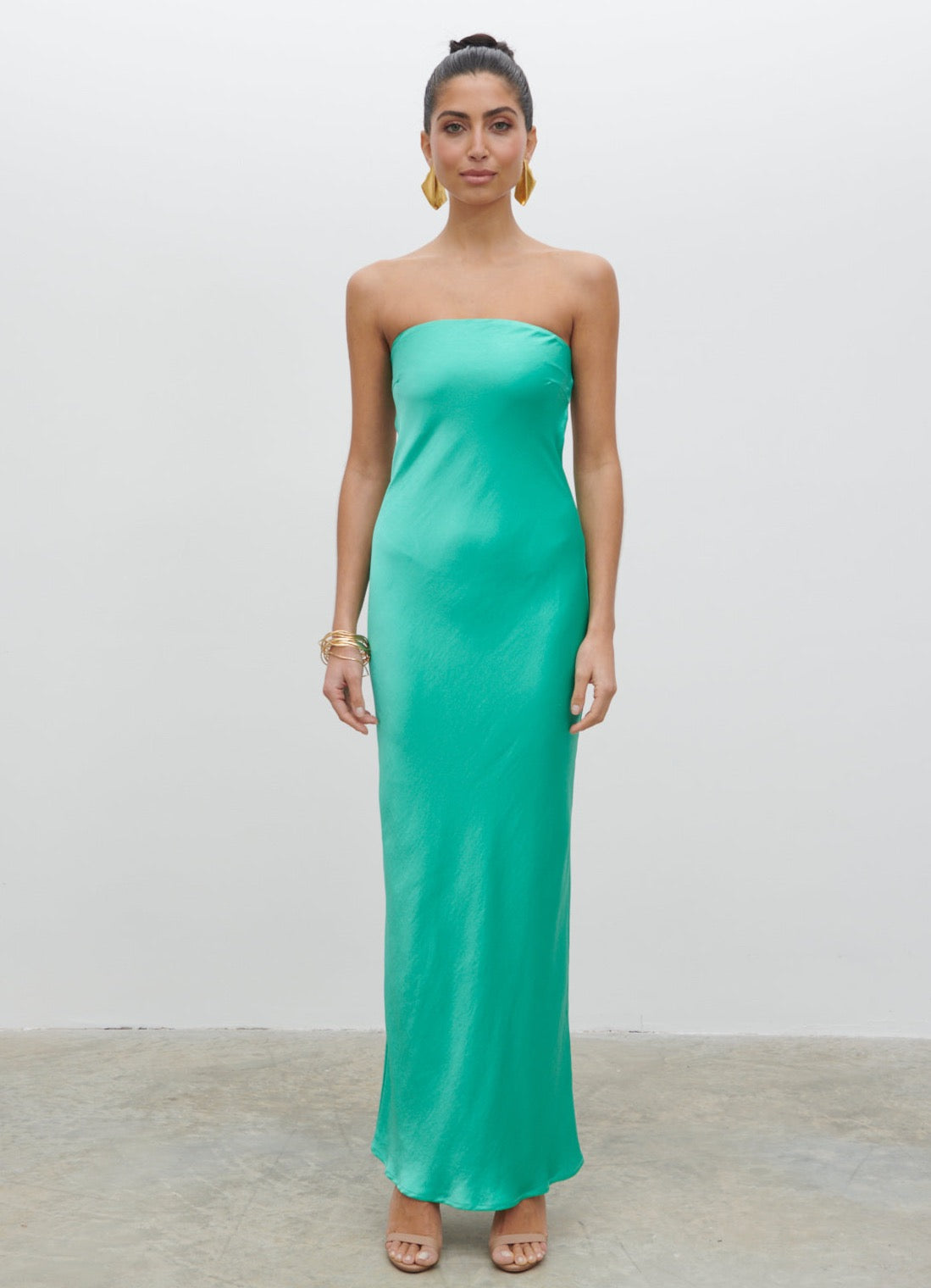 Heather Bandeau Maxi Dress - Jade Green