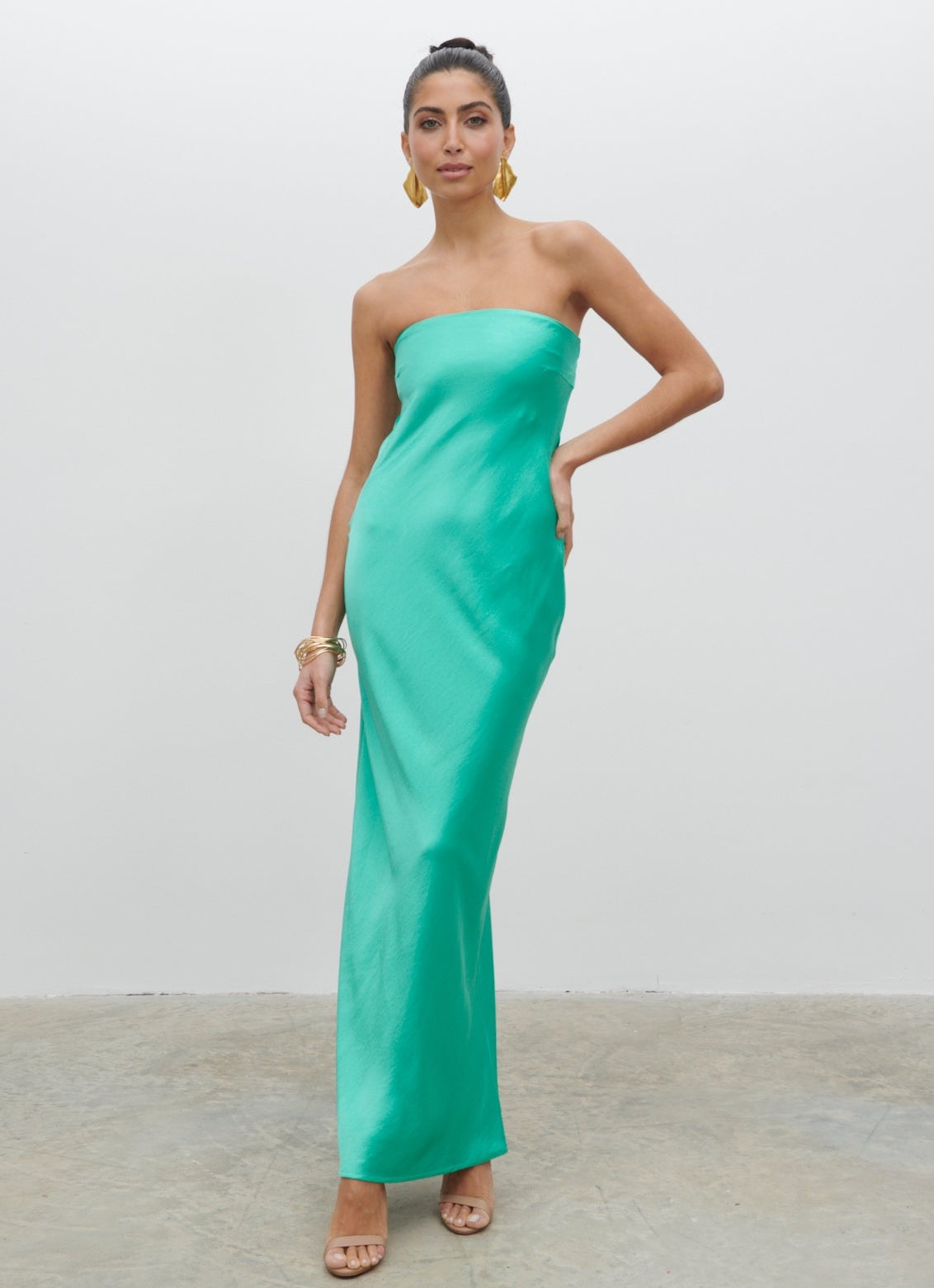 Heather Bandeau Maxi Dress - Jade Green