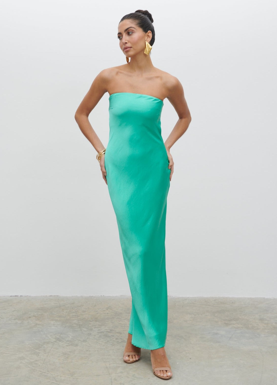 Heather Bandeau Maxi Dress - Jade Green