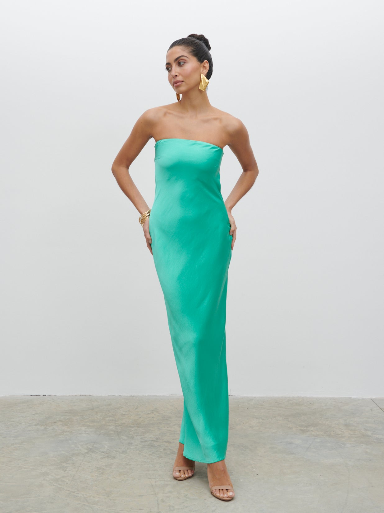 Heather Bandeau Maxi Dress - Jade Green