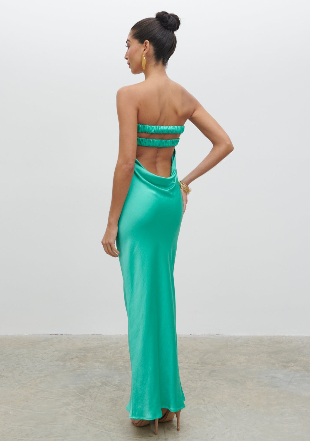 Heather Bandeau Maxi Dress - Jade Green