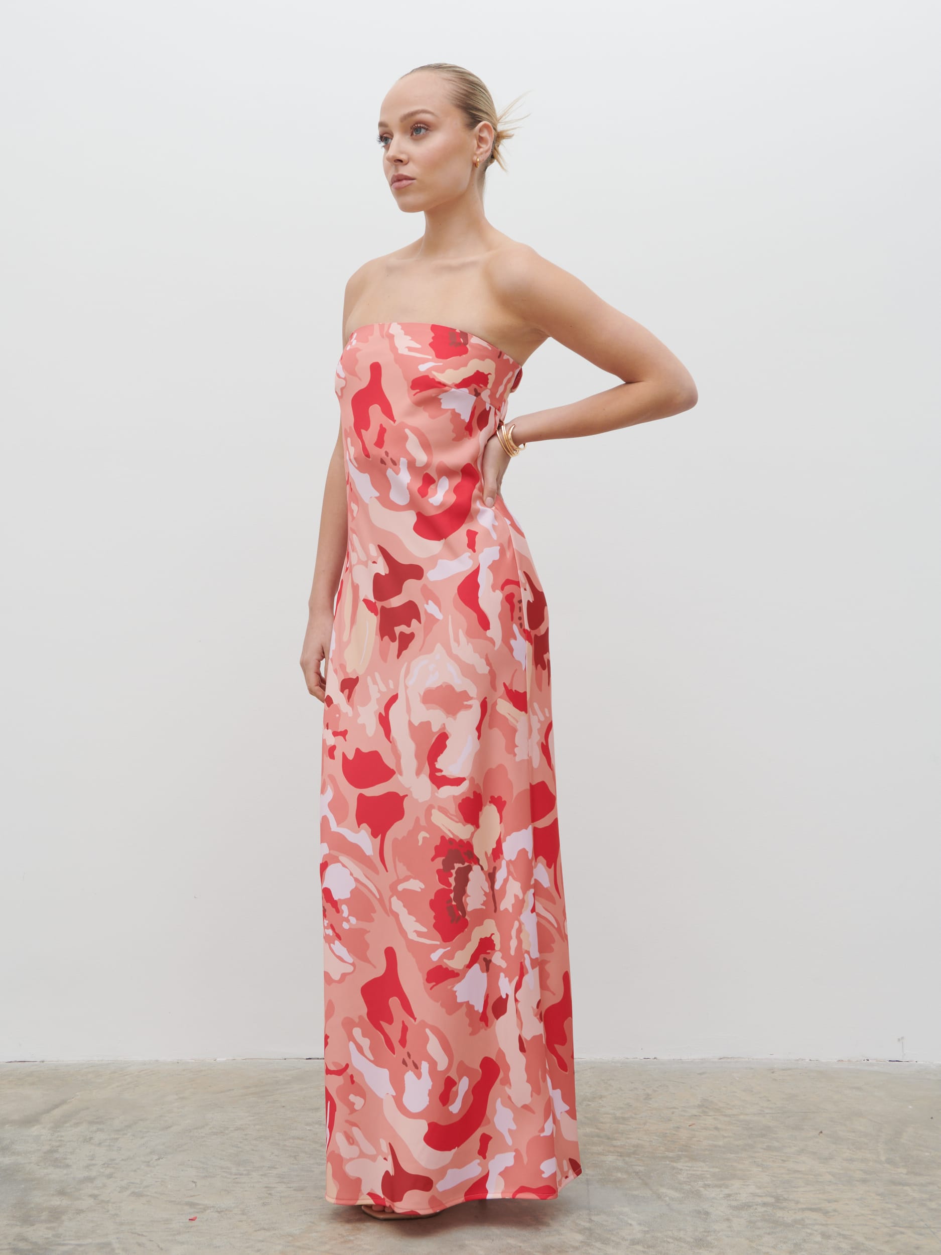 La Rochette Embellished Bandeau Cowl Neck Maxi Dress In Ivory | Oh Polly - Foto 8