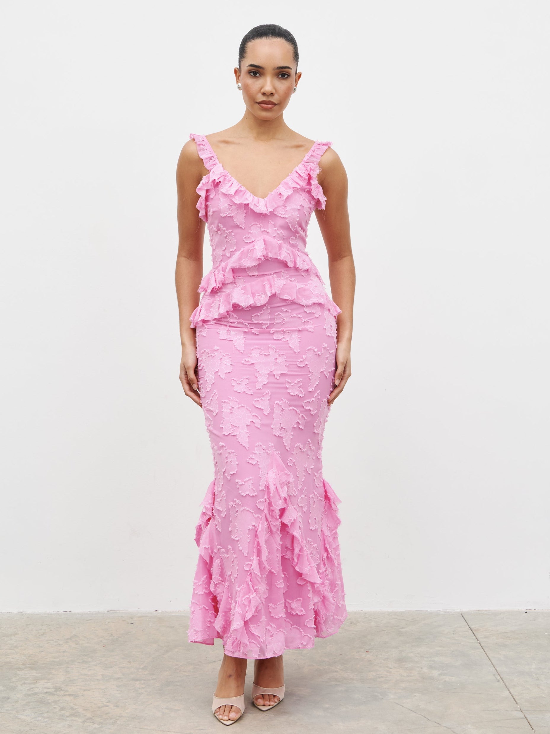 helena satin jacquard midi dress Francesca's Helena Satin Jacquard Midi Dress