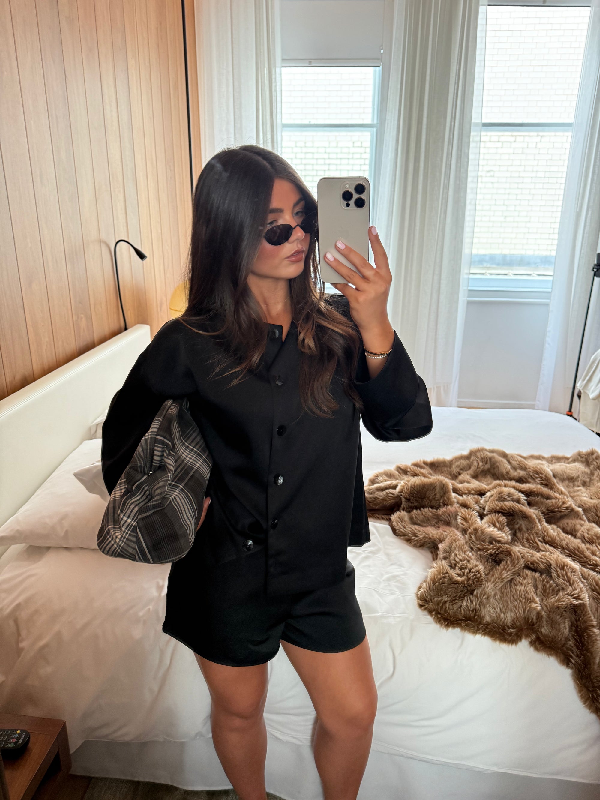Breya Satin Drawstring Shorts