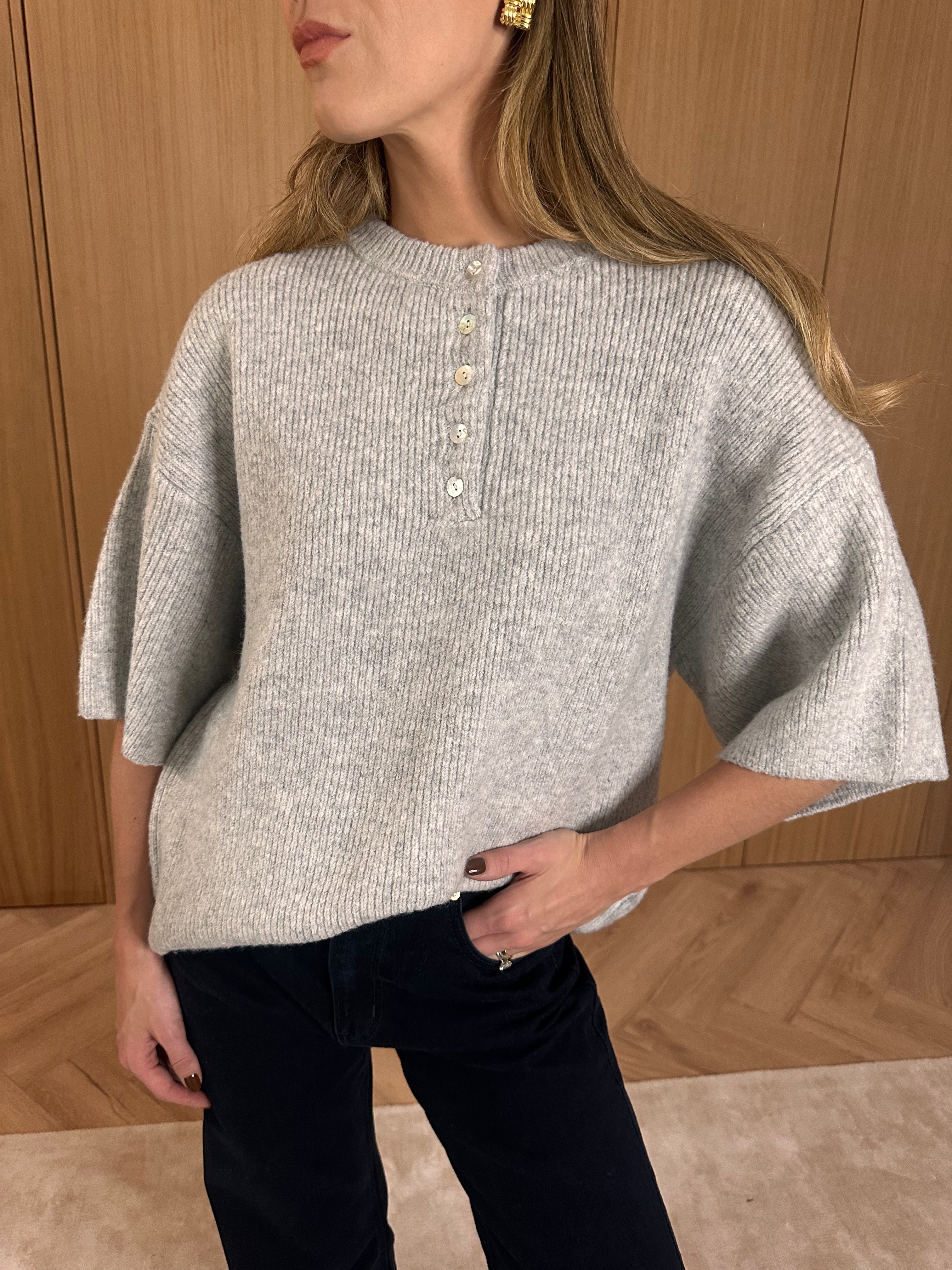 Amari Fluffy Knit Top - Grey Marl – Pretty Lavish