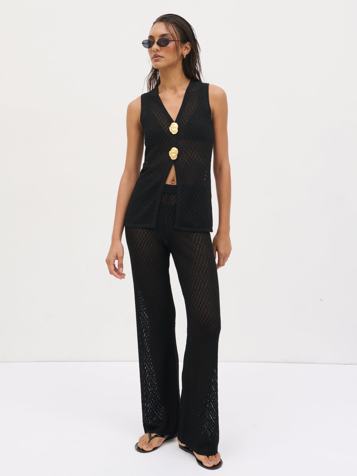 Imani Pointelle Knit Trousers