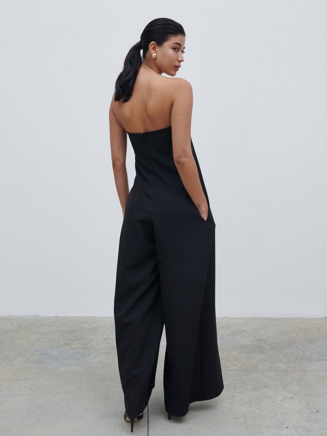 Jaden Bandeau Wide Leg Jumpsuit - Black