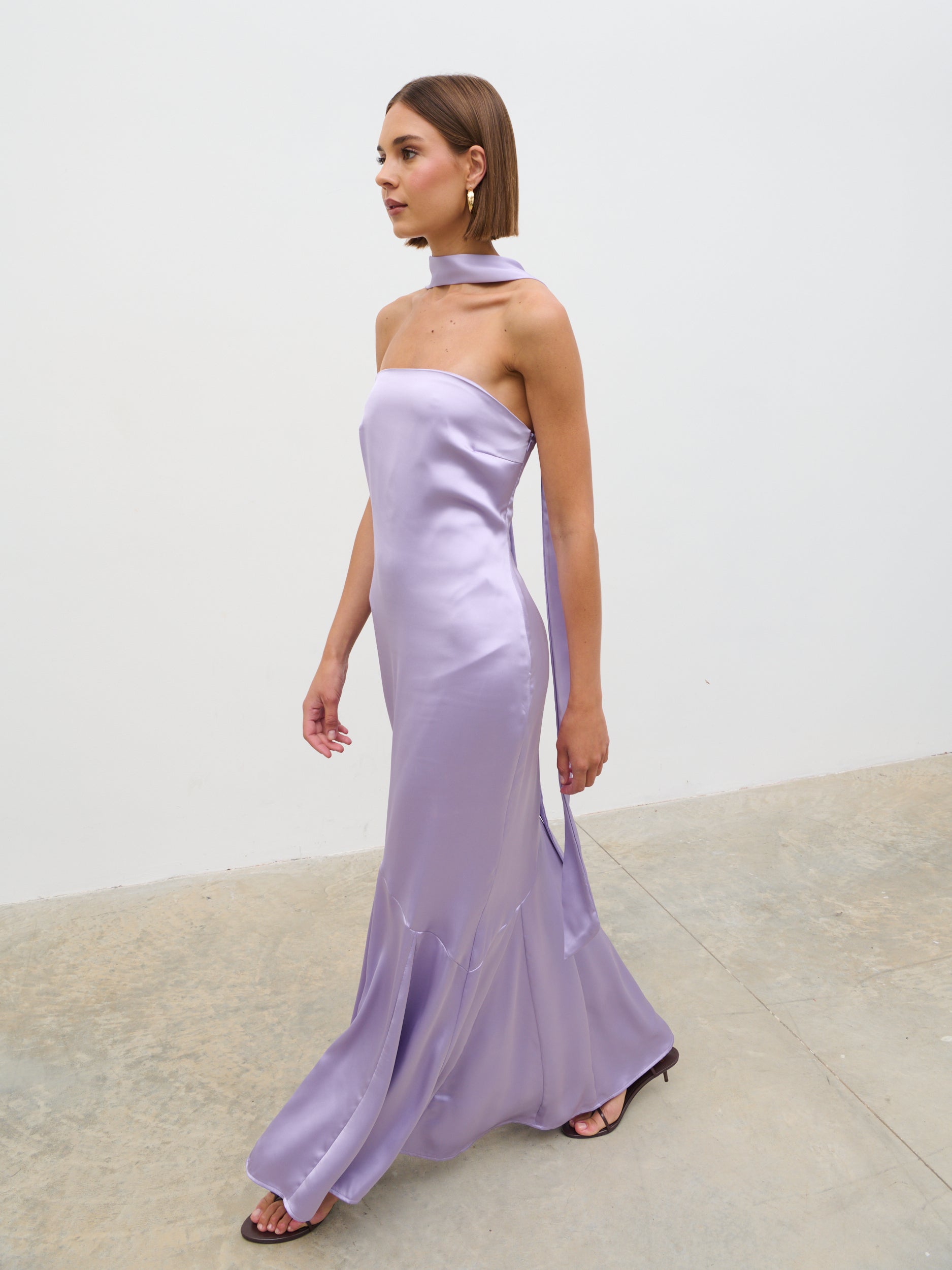 Jai Bandeau Neck Tie Maxi Dress