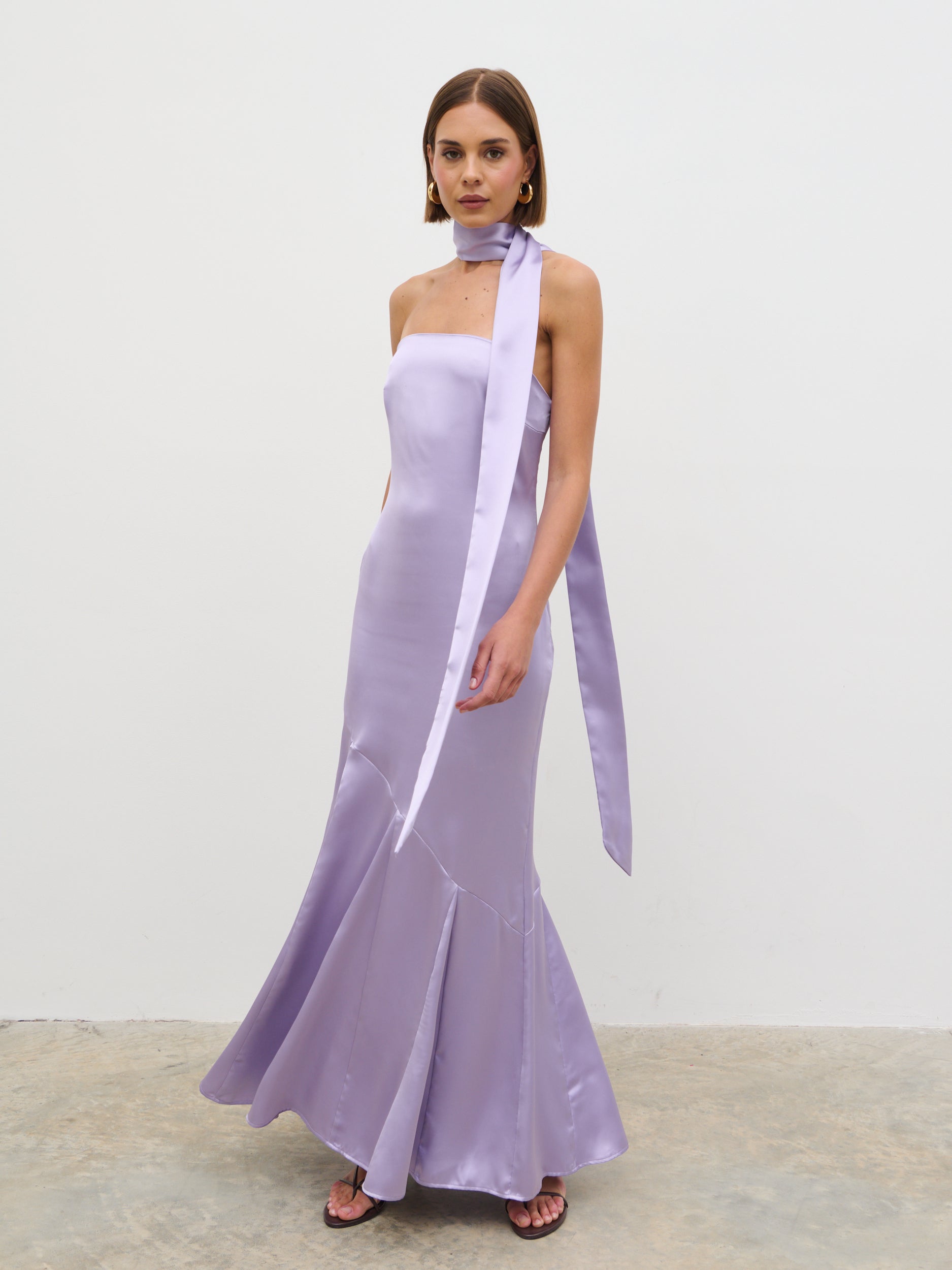 Jai Bandeau Neck Tie Maxi Dress