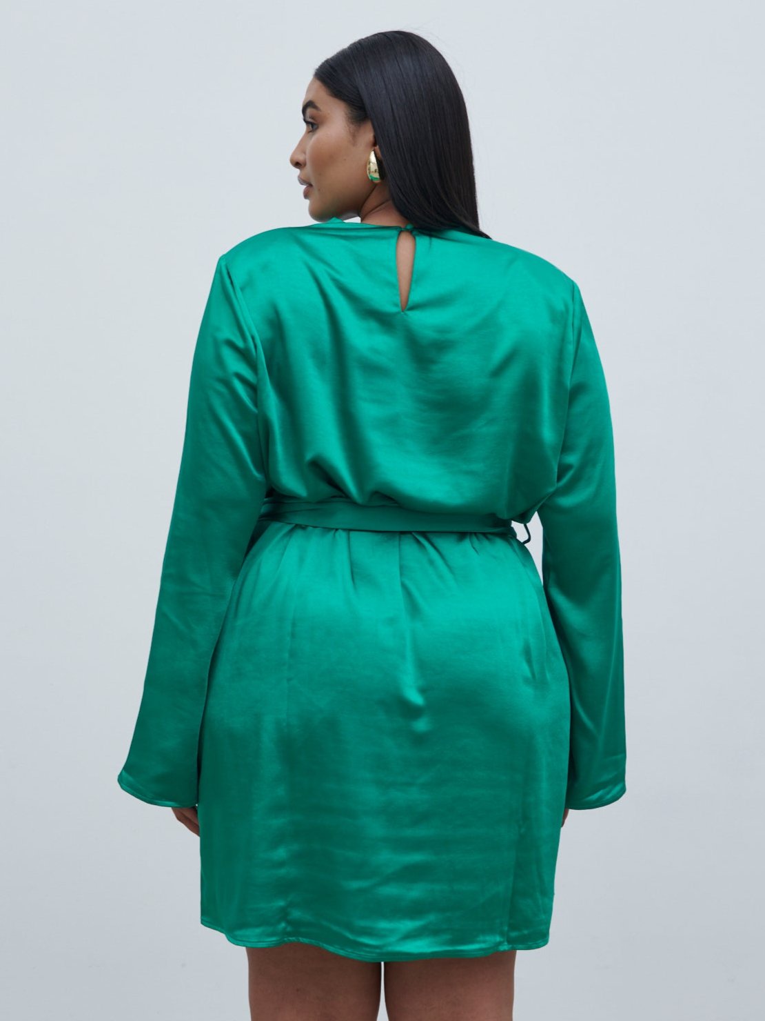 Jayda Cowl Neck Dress - Emerald Green