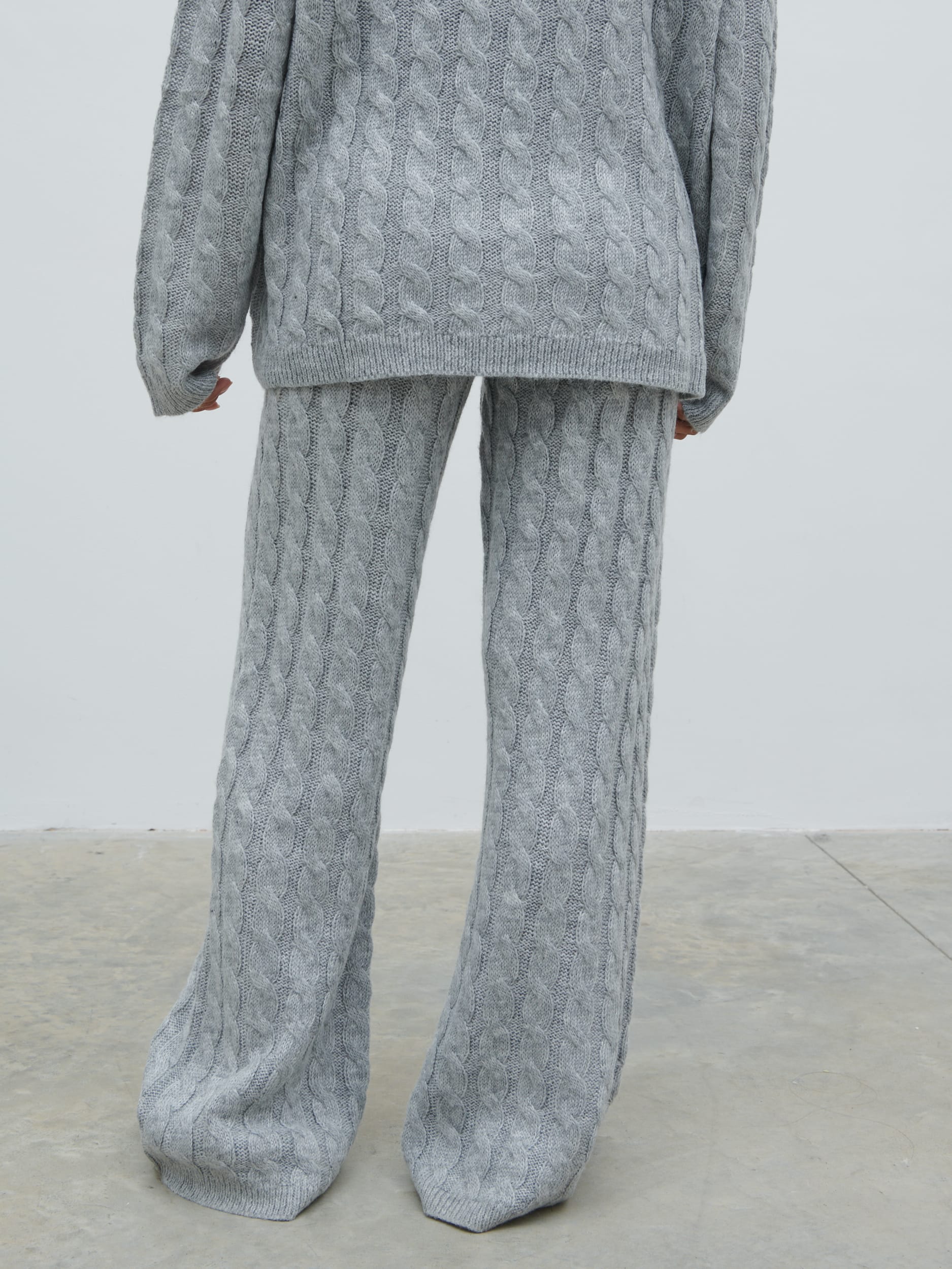 Jayde Cable Knit Trousers Grey Marl – Pretty Lavish