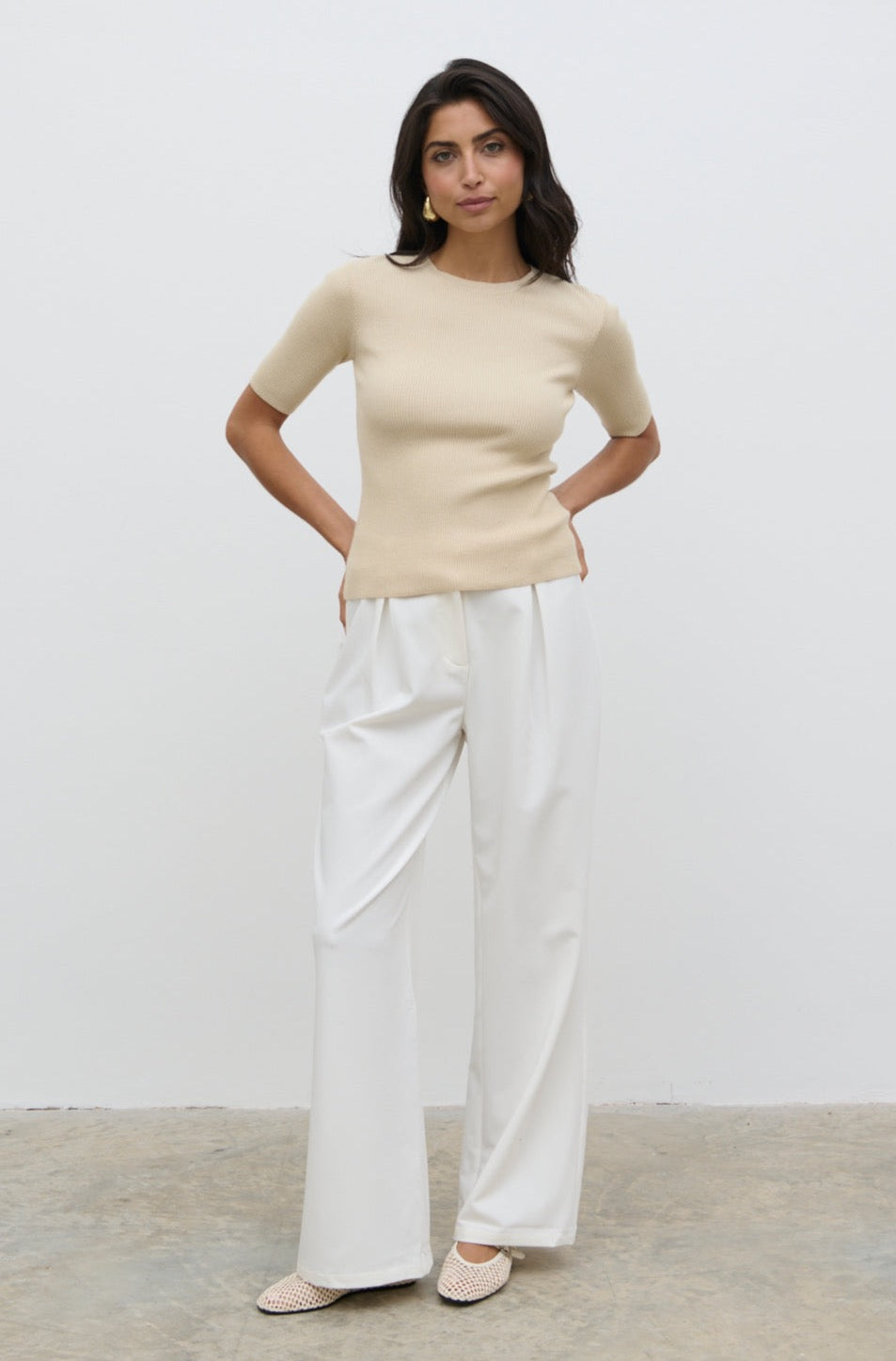 Jayla Knit Top - Beige