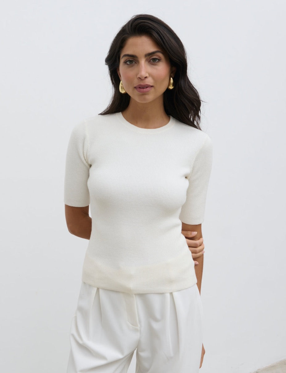 Jayla Knit Top - Cream