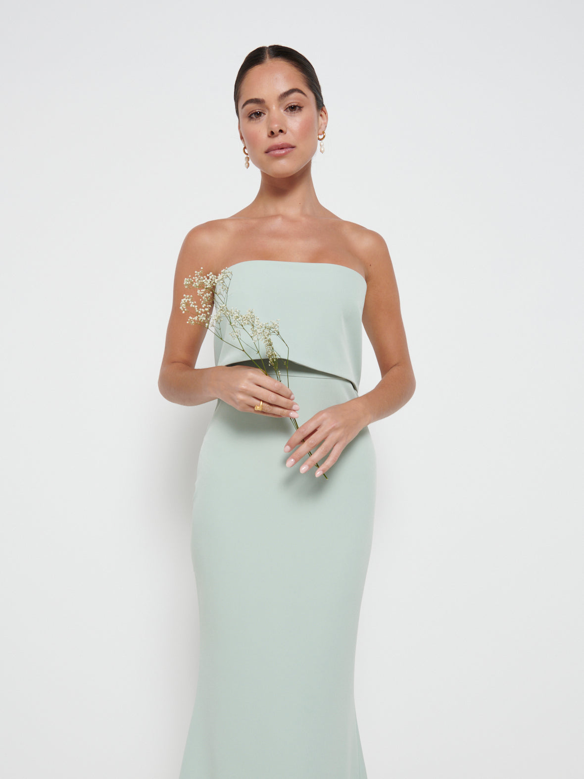 Julia Crepe Maxi Bridesmaid Dress - Sage