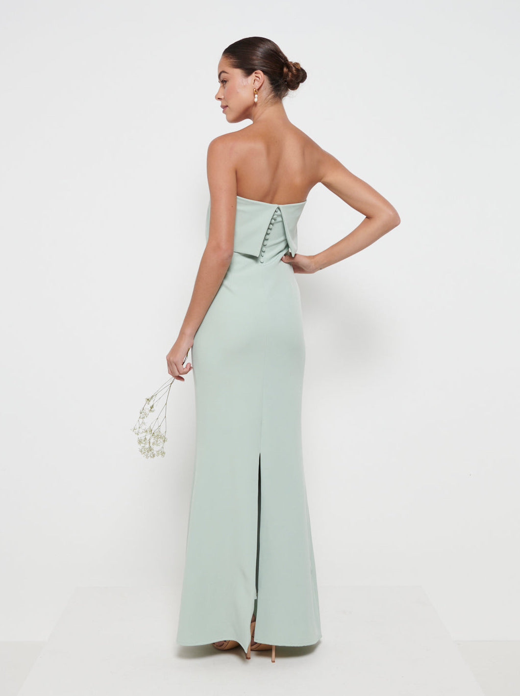 julia crepe maxi bridesmaid dress Julia Crepe Maxi Bridesmaid Dress - Olive