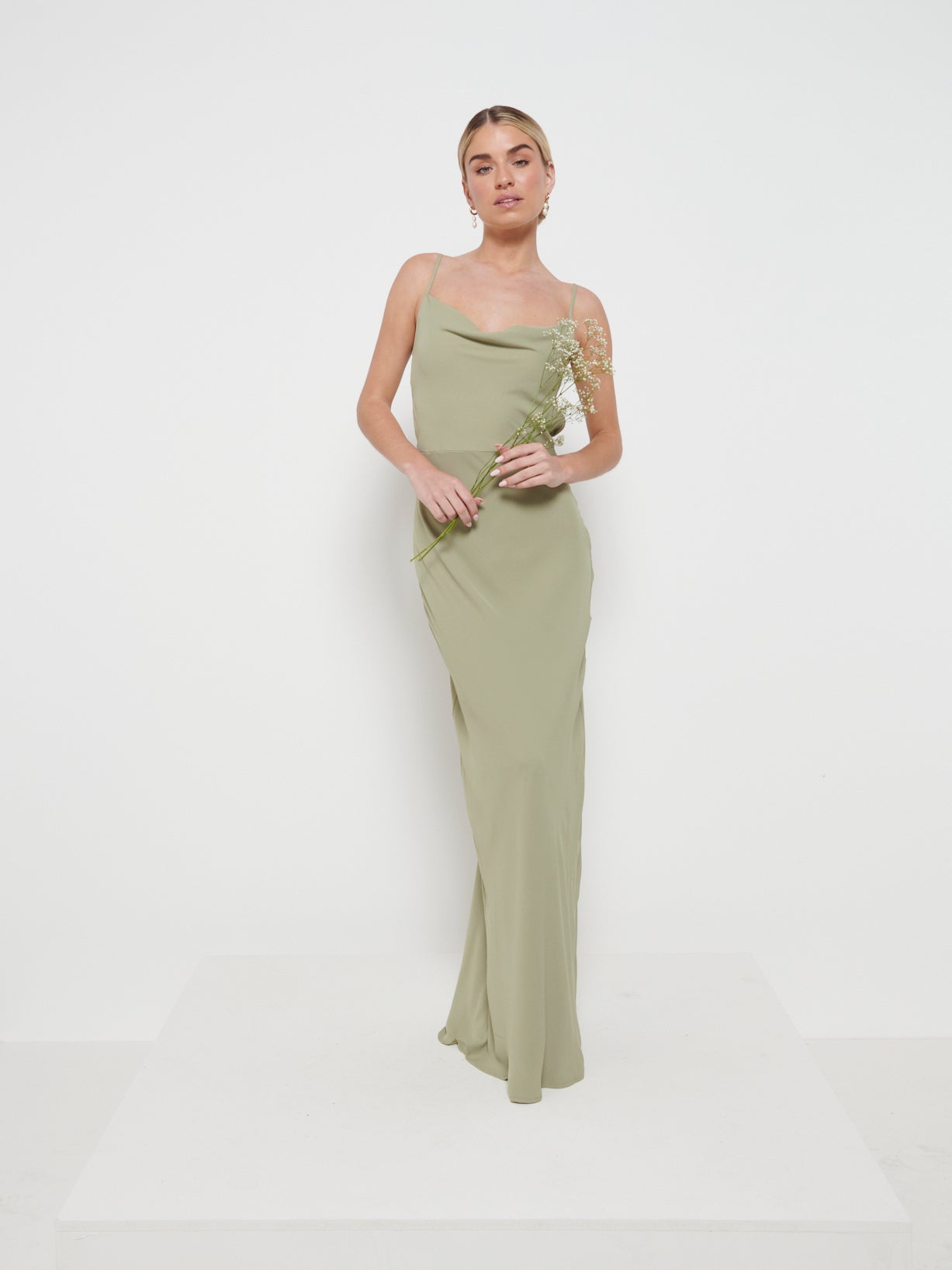 Keisha Chiffon Maxi Bridesmaid Dress - Olive