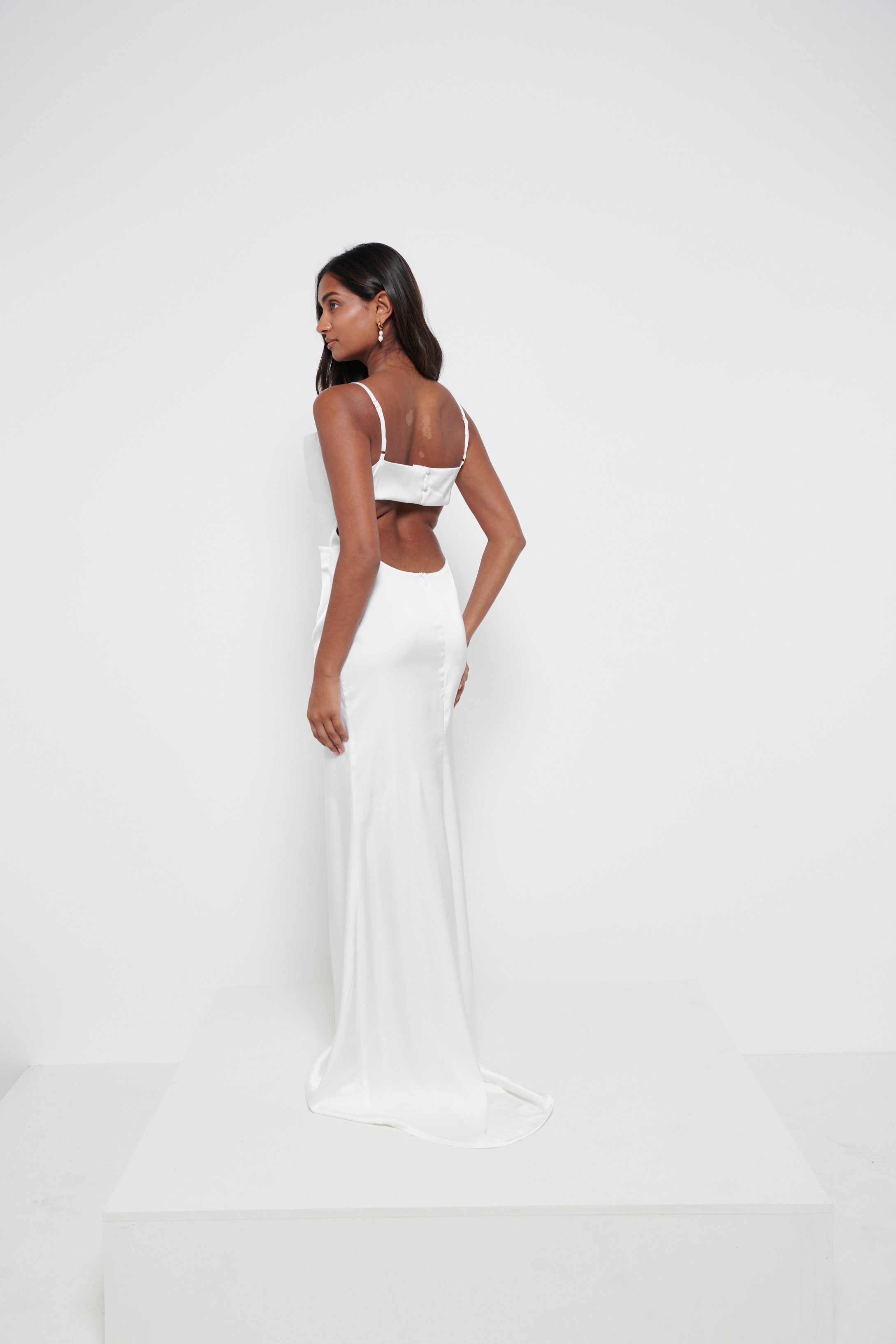 Keisha Backless Maxi Dress - Ivory