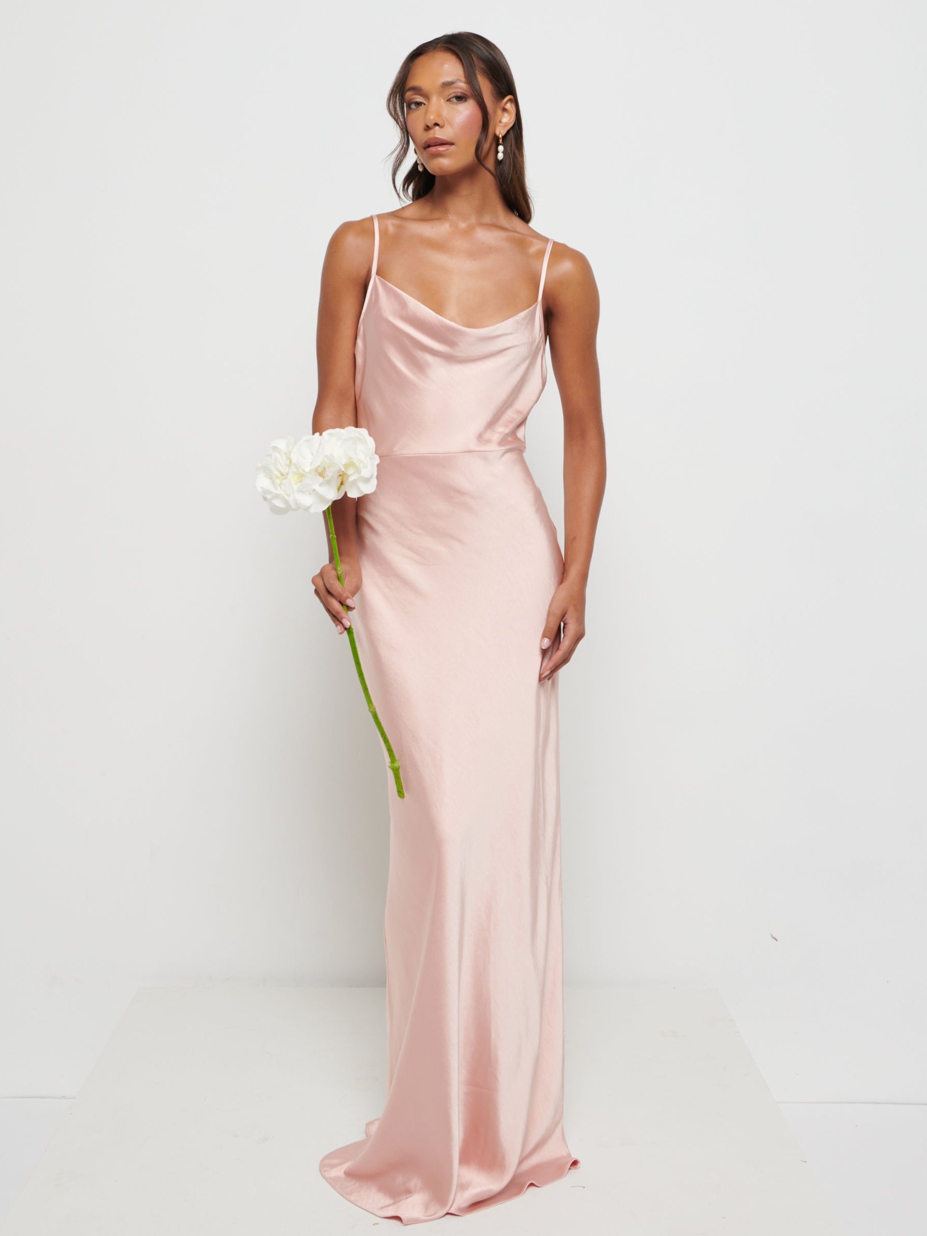 Keisha Maxi Bridesmaid Dress - Matte True Blush Pretty Lavish Keisha Maxi Bridesmaid Dress - Matte True Blush Pretty Lavish