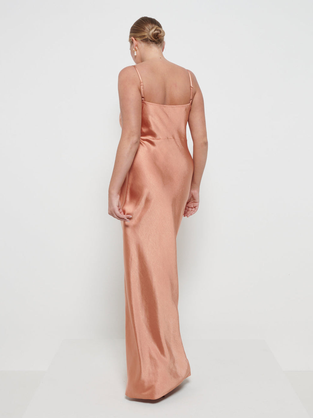 Keisha Maxi Bridesmaid Dress Matte Cinnamon Pretty Lavish