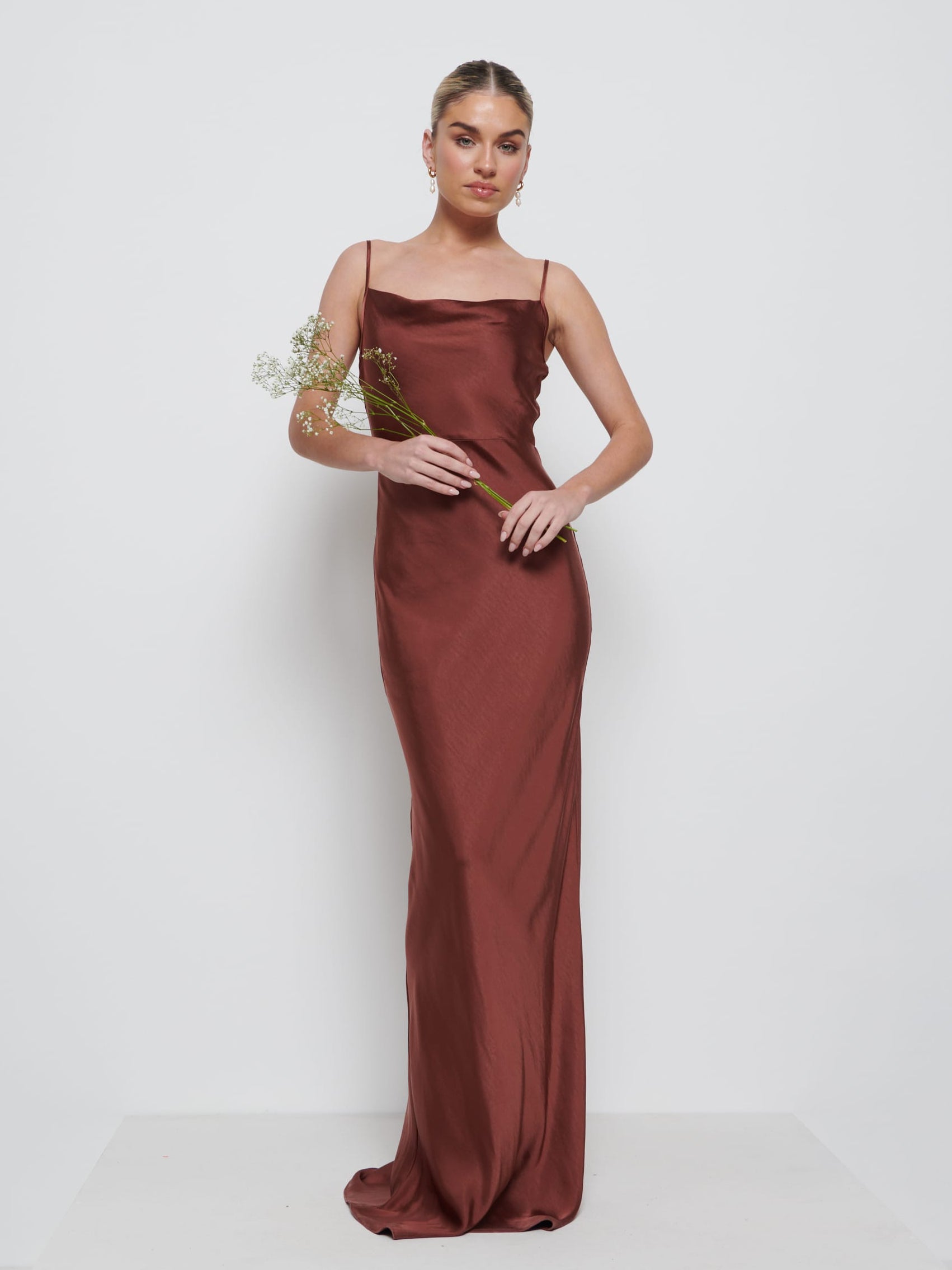 Keisha Maxi Bridesmaid Dress - Matte Mahogany Keisha Maxi Bridesmaid Dress - Matte Mahogany