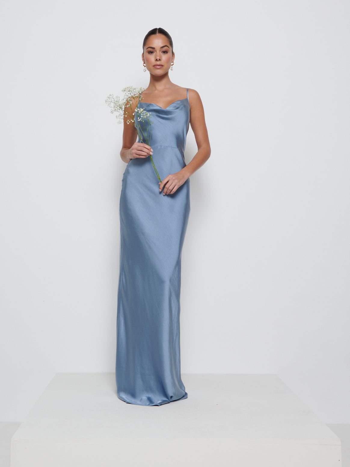 Keisha Maxi Bridesmaid Dress - Dusty Blue