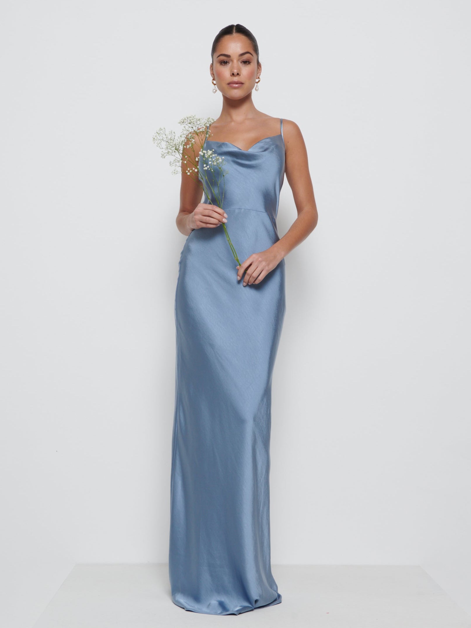 Keisha Maxi Bridesmaid Dress - Dusty Blue Pretty Lavish Keisha Maxi Bridesmaid Dress - Dusty Blue Pretty Lavish