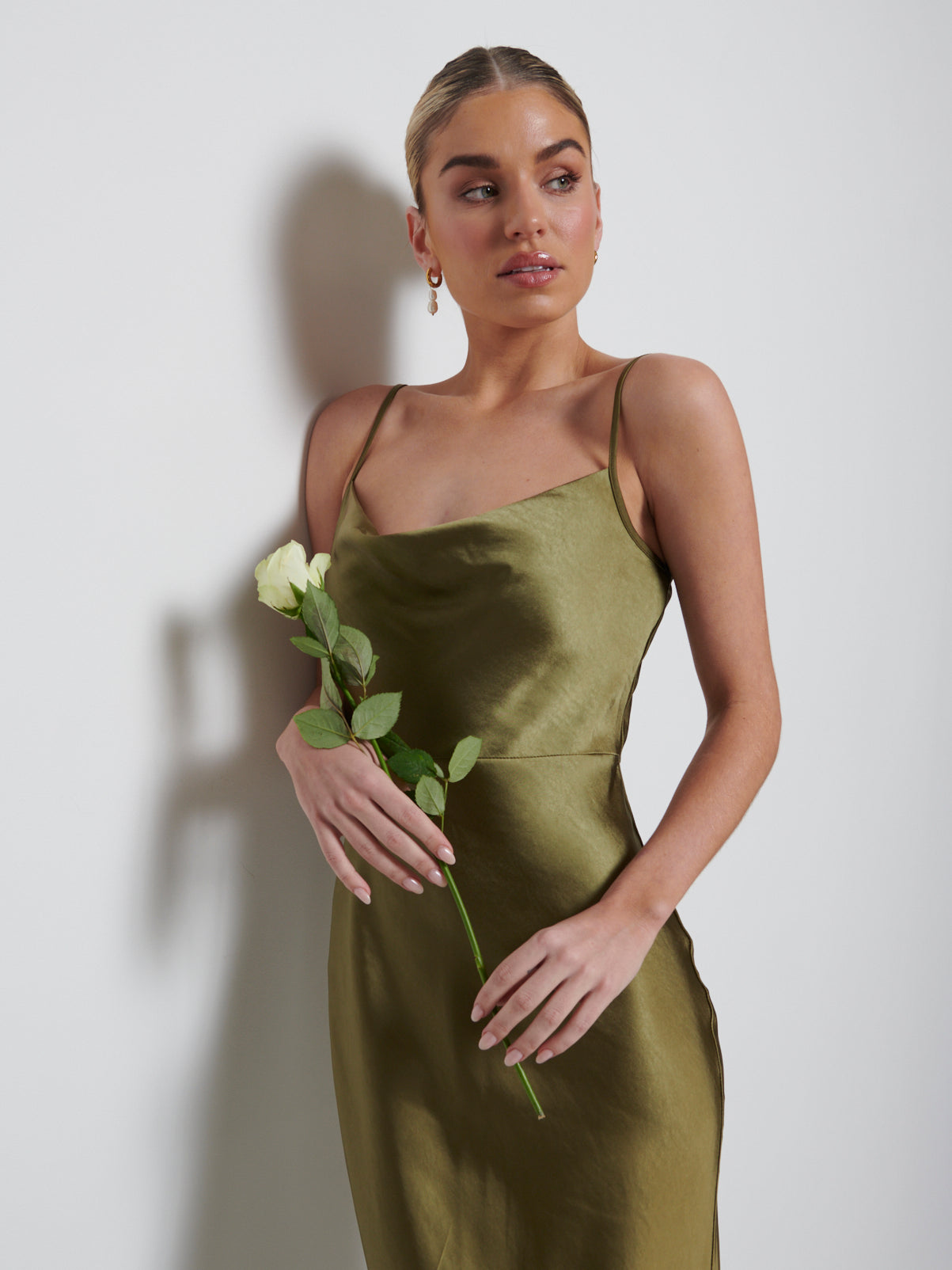Keisha Maxi Bridesmaid Dress - Matte Military Olive