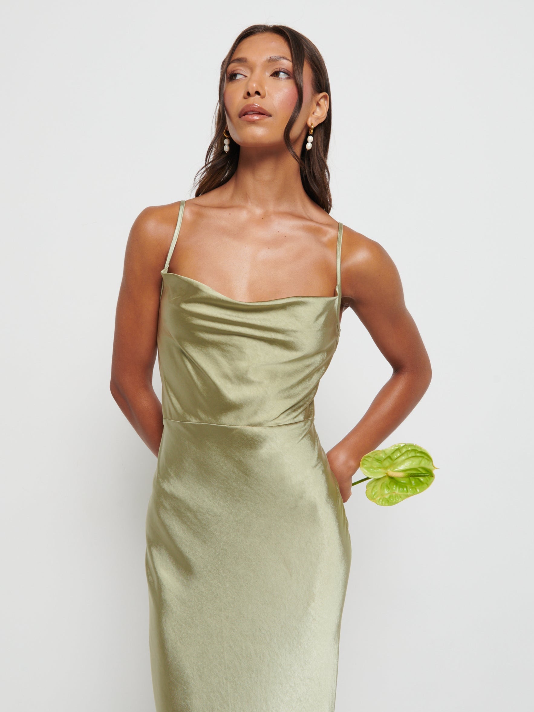Keisha Maxi Bridesmaid Dress - Matte Olive Keisha Maxi Bridesmaid Dress - Matte Olive