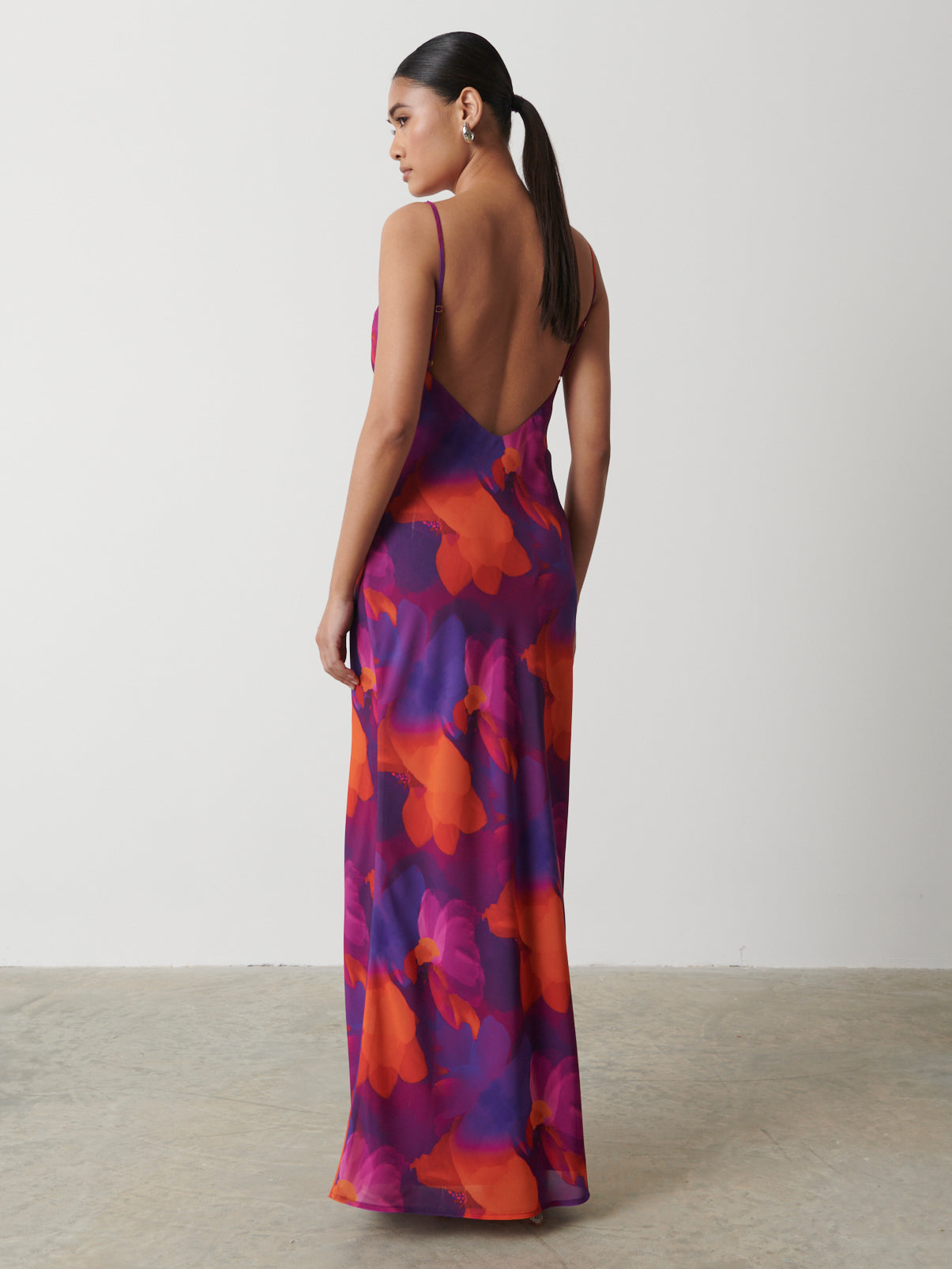 Keisha Printed Chiffon Maxi Dress - Bright Iris Floral