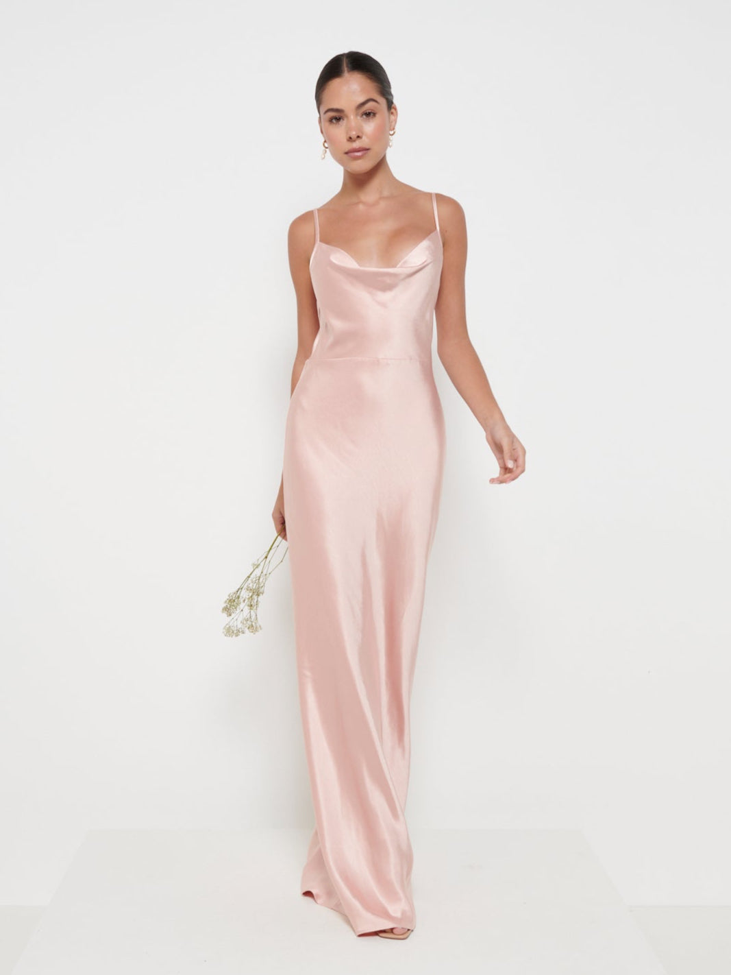 Keisha Maxi Bridesmaid Dress Matte Blush – Pretty Lavish
