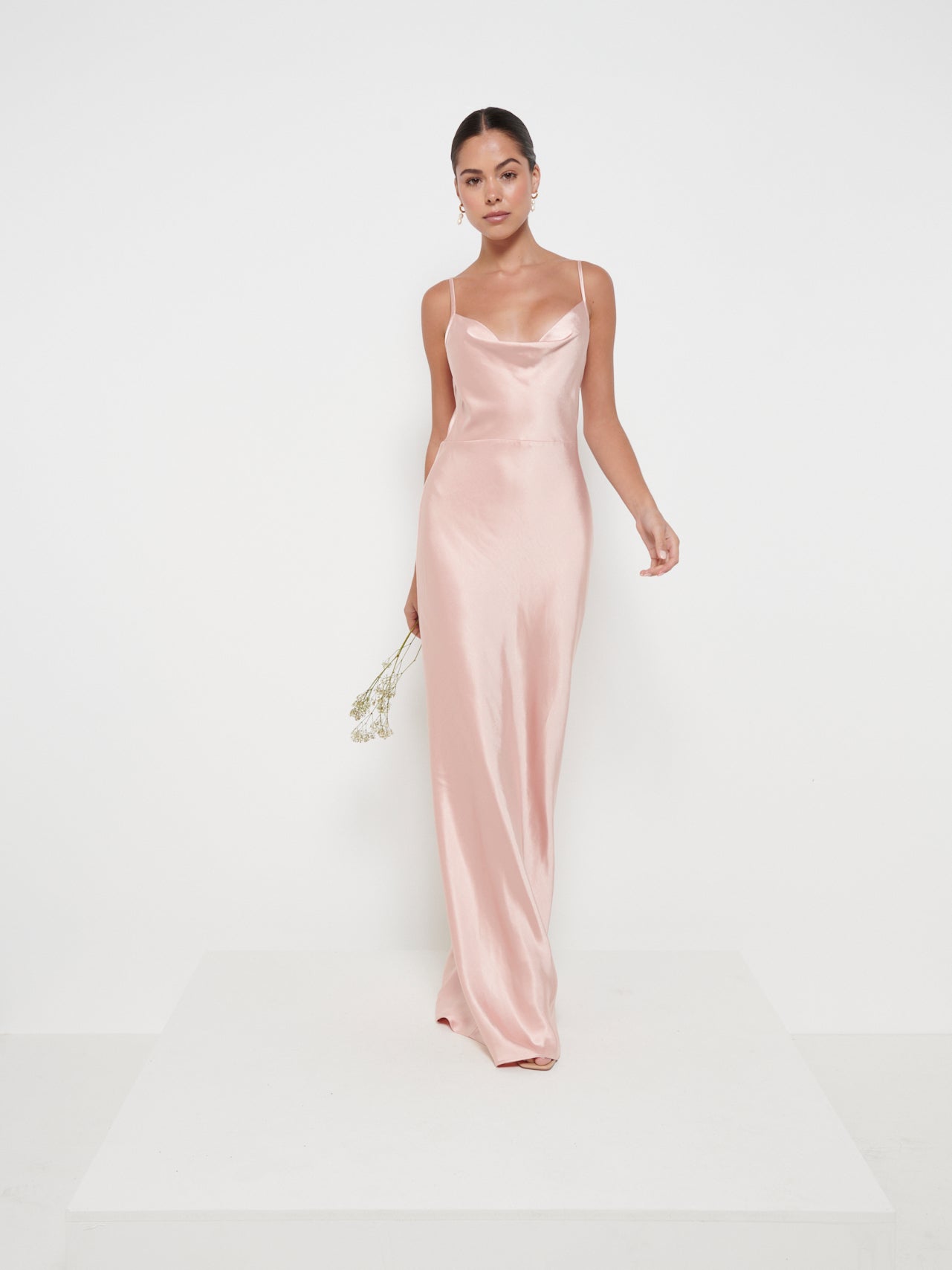 Keisha Maxi Bridesmaid Dress - Matte Blush – Pretty Lavish