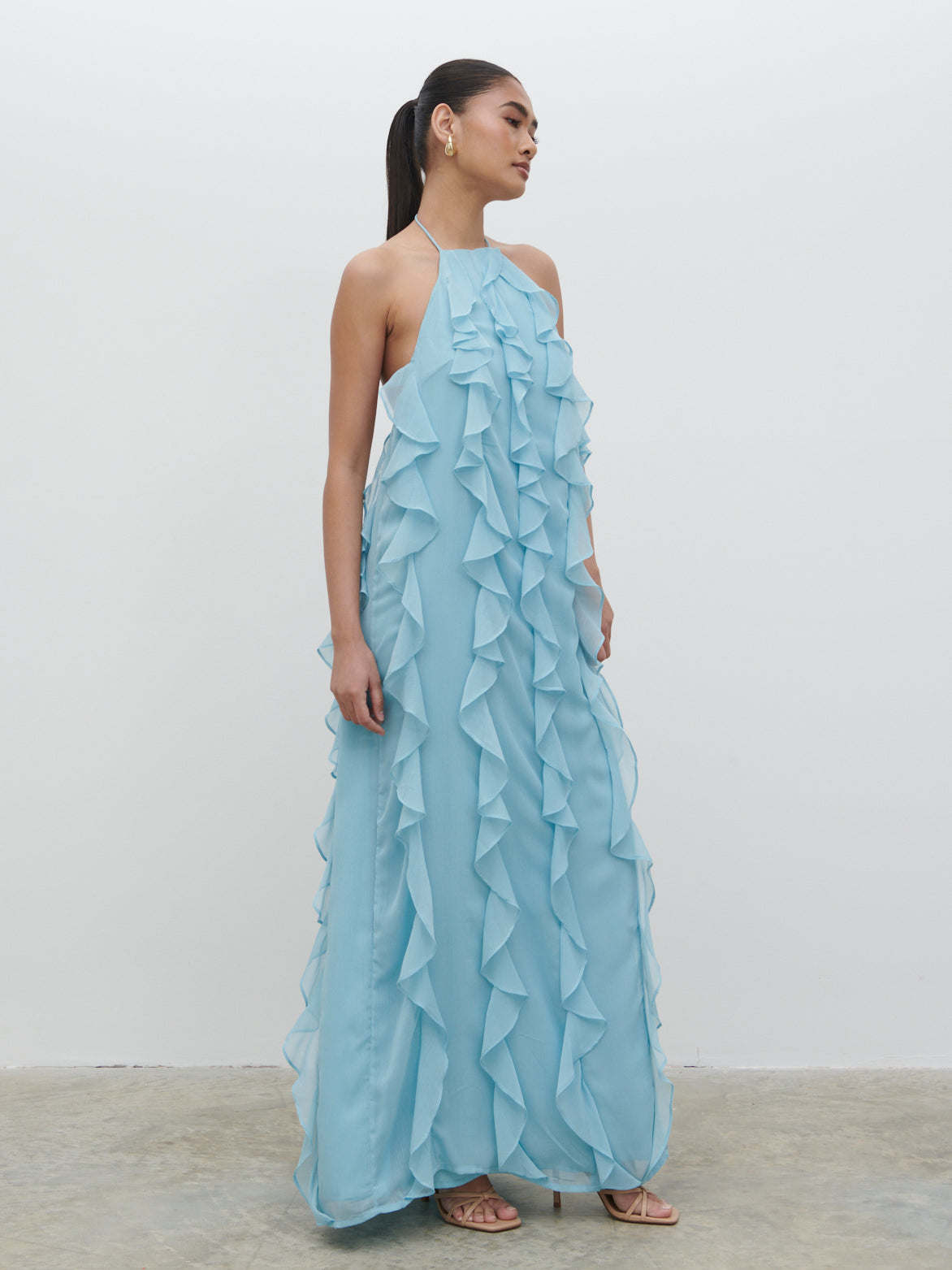 Kelsey Ruffle Maxi Dress - Seaspray