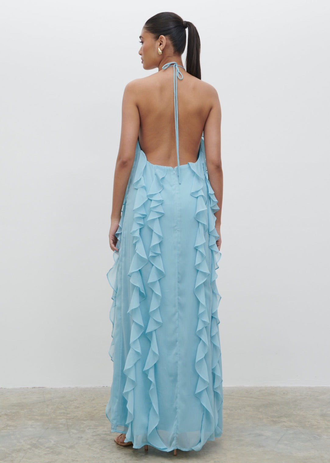 Kelsey Ruffle Maxi Dress - Seaspray