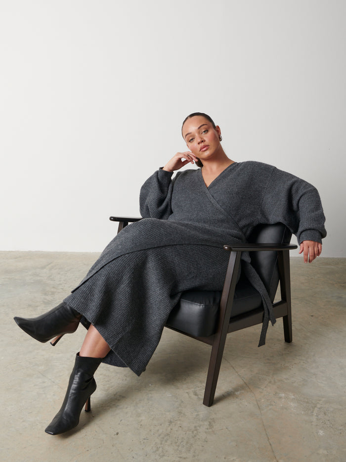 Kinsley Ribbed Wrap Dress