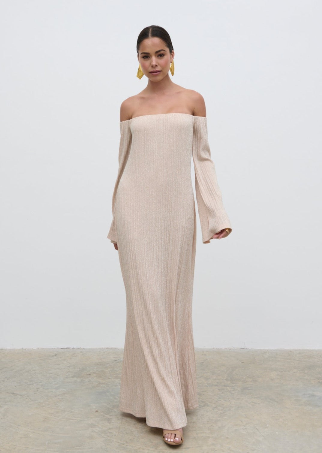 Layla Metallic Plisse Maxi Dress - Gold – Pretty Lavish