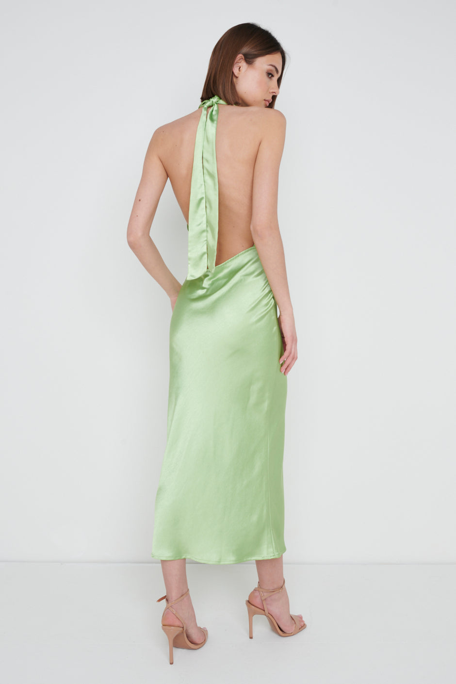 Luann Halterneck Midaxi Dress - Nocellara Green