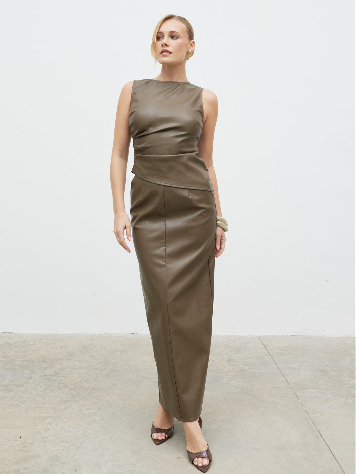Maeve Faux Leather Maxi Skirt