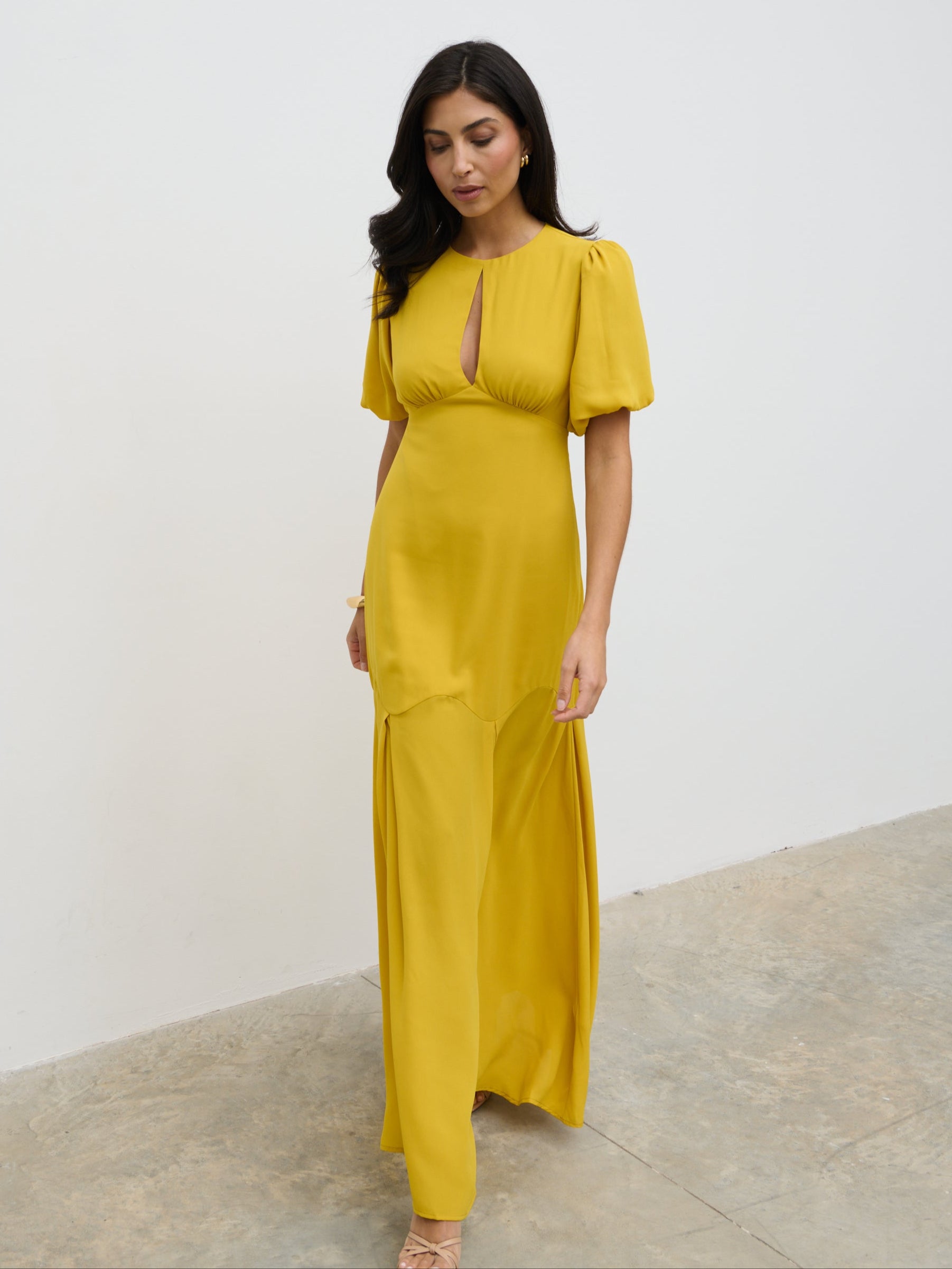 Maribel Puff Sleeve Maxi Dress - Yellow Ochre Maribel Puff Sleeve Maxi Dress - Yellow Ochre