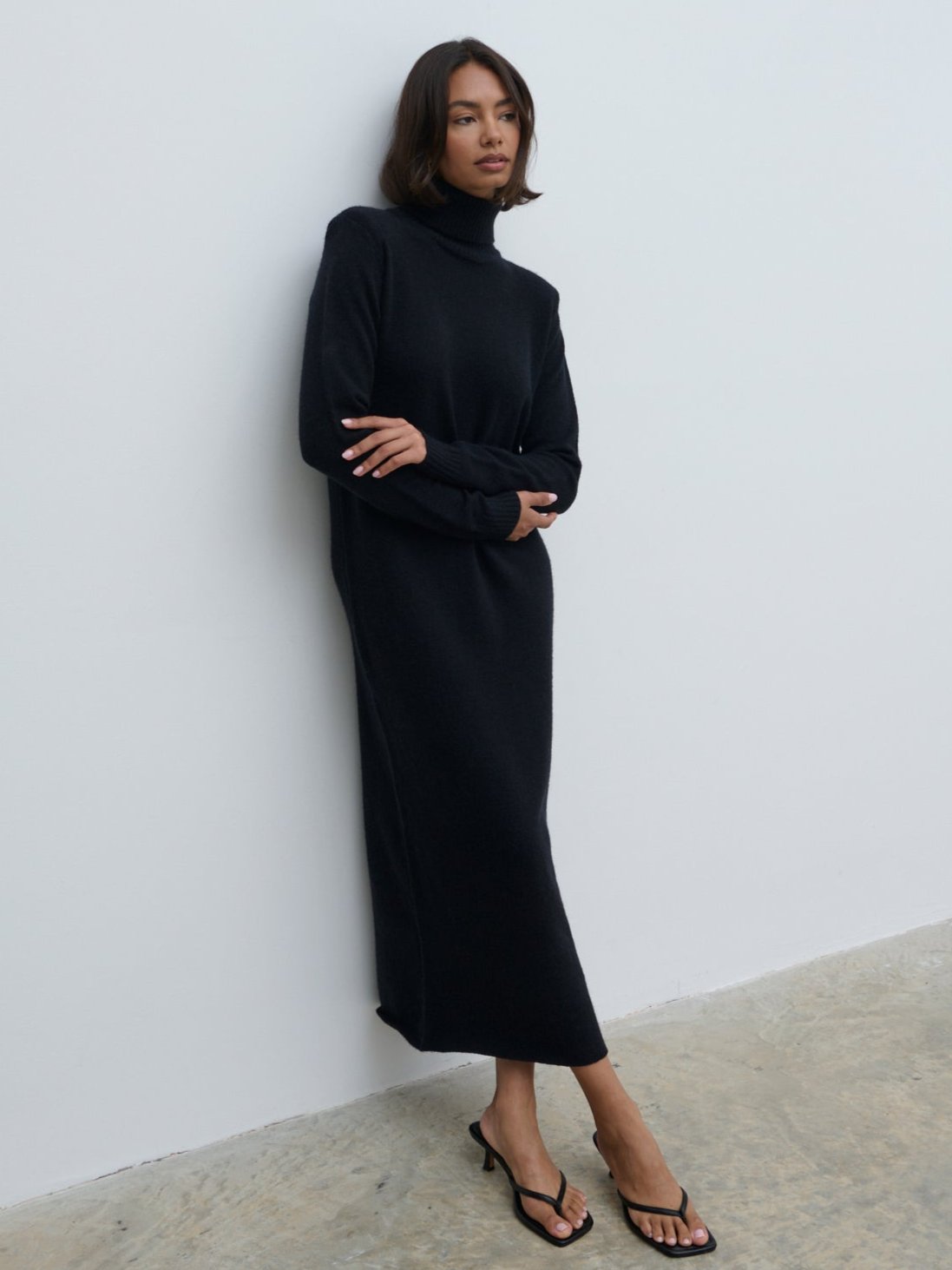 Marleigh Midaxi Knit Dress - Black