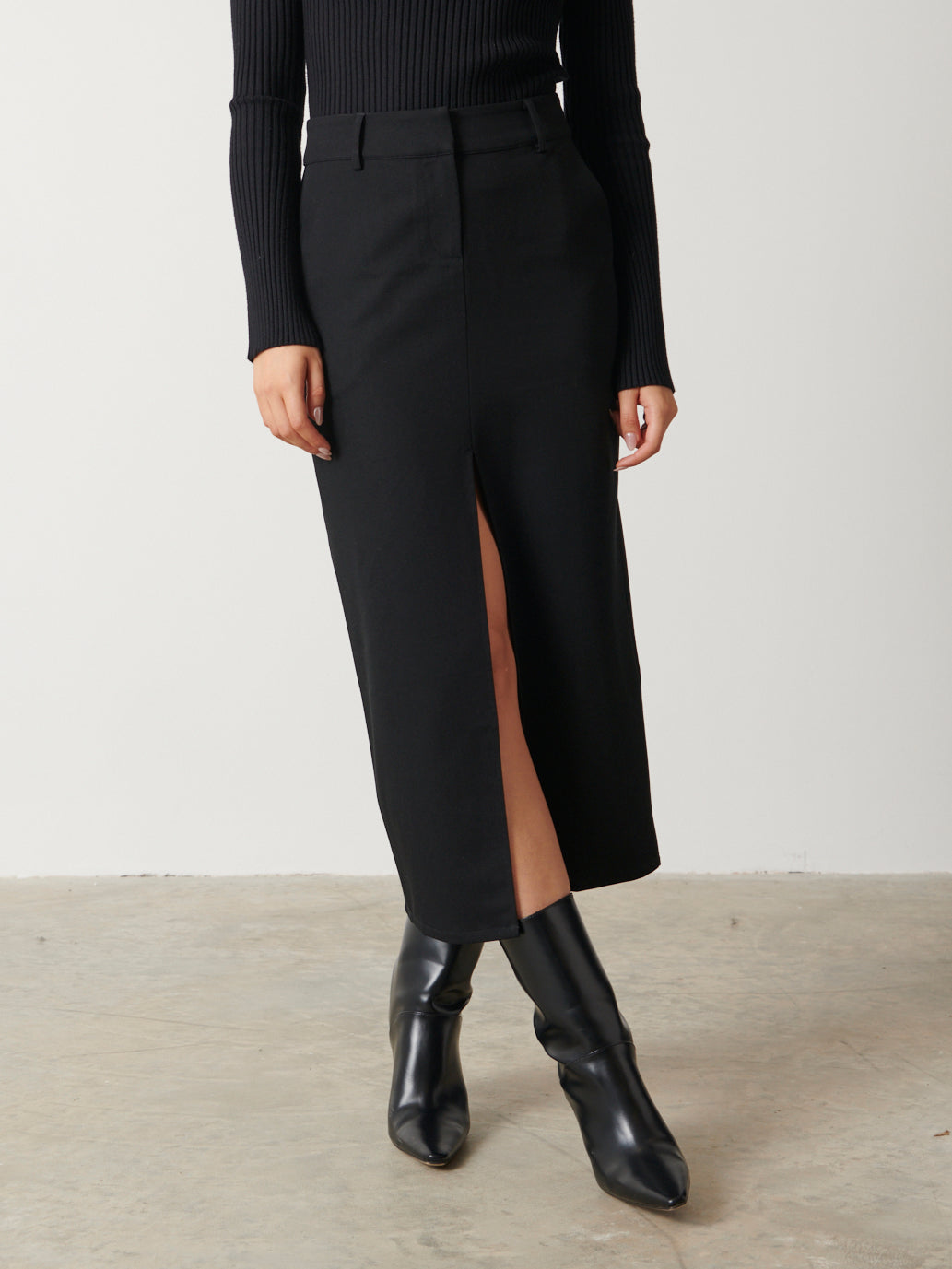 Frankie Tailored Midaxi Skirt - Black