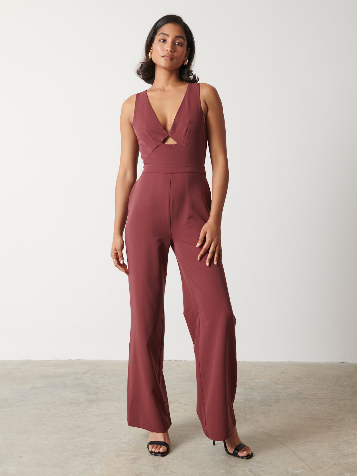 CUT OUT KNOTTED JUMPSUIT - Magenta
