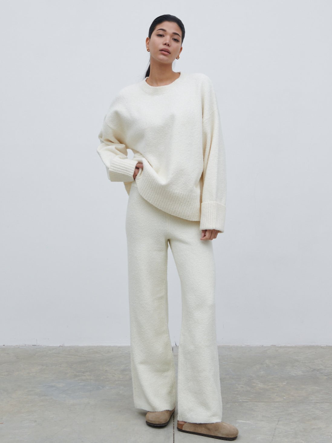 Millie Knit Trousers - Cream