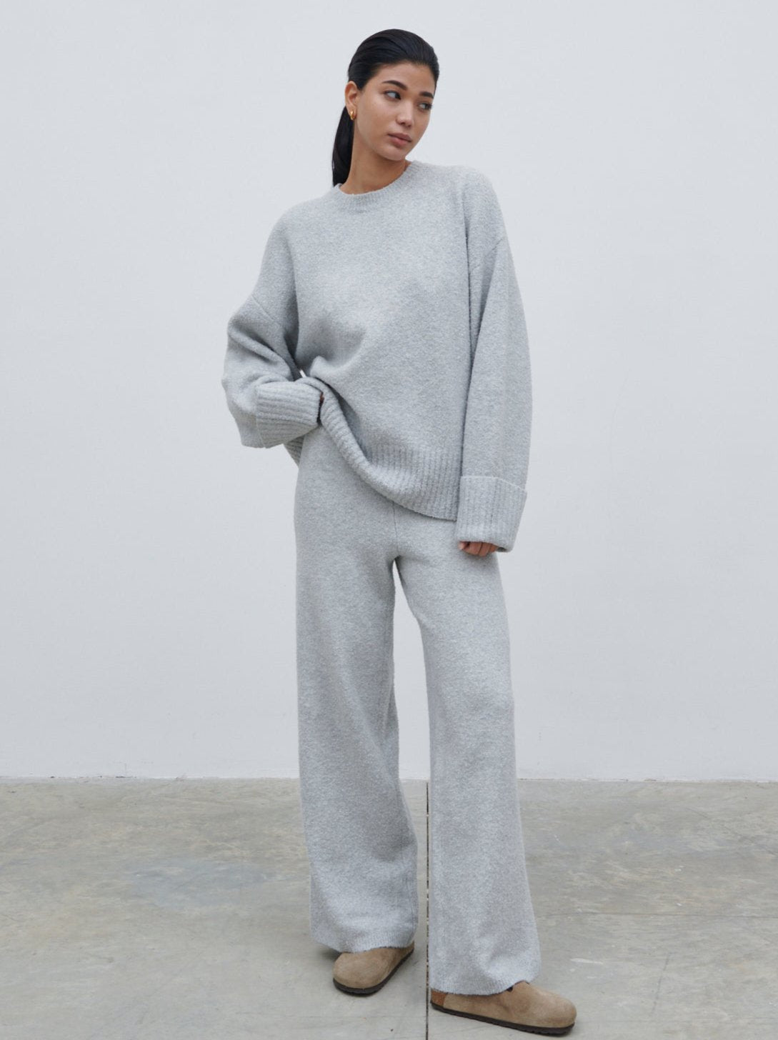 Millie Knit Trousers - Grey