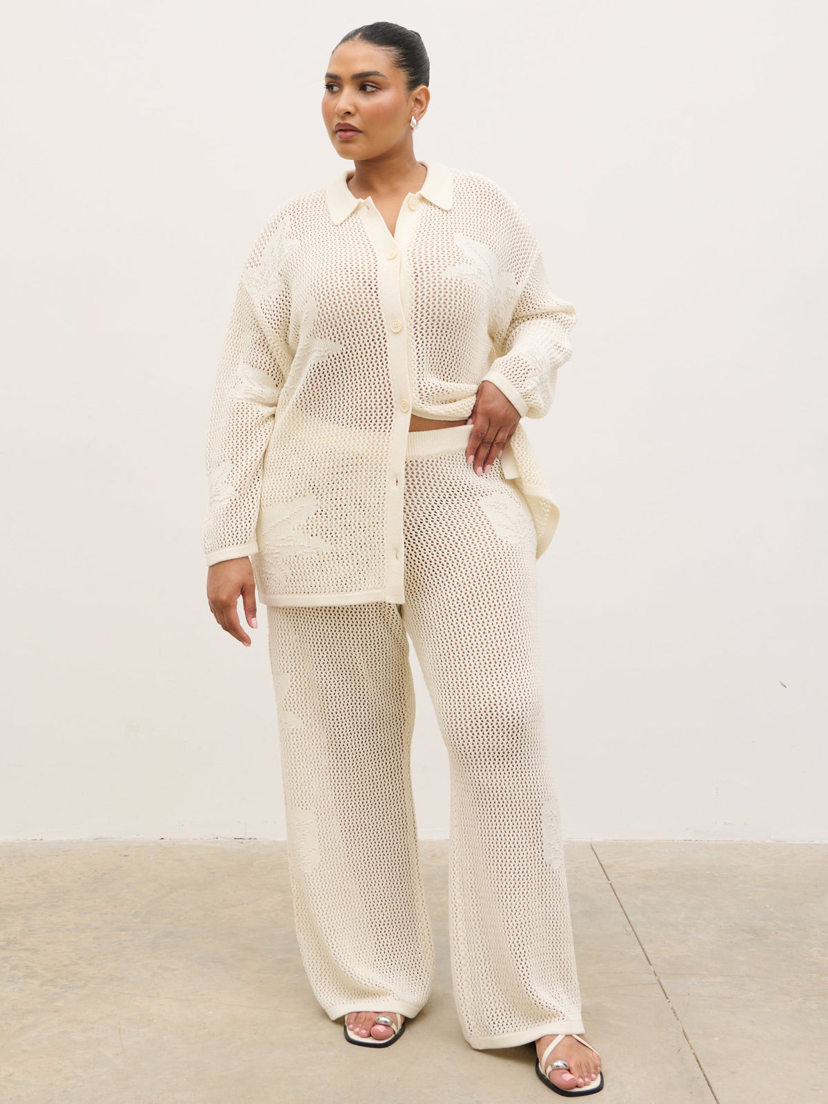 Mireille Knit Wide Leg Trousers Curve