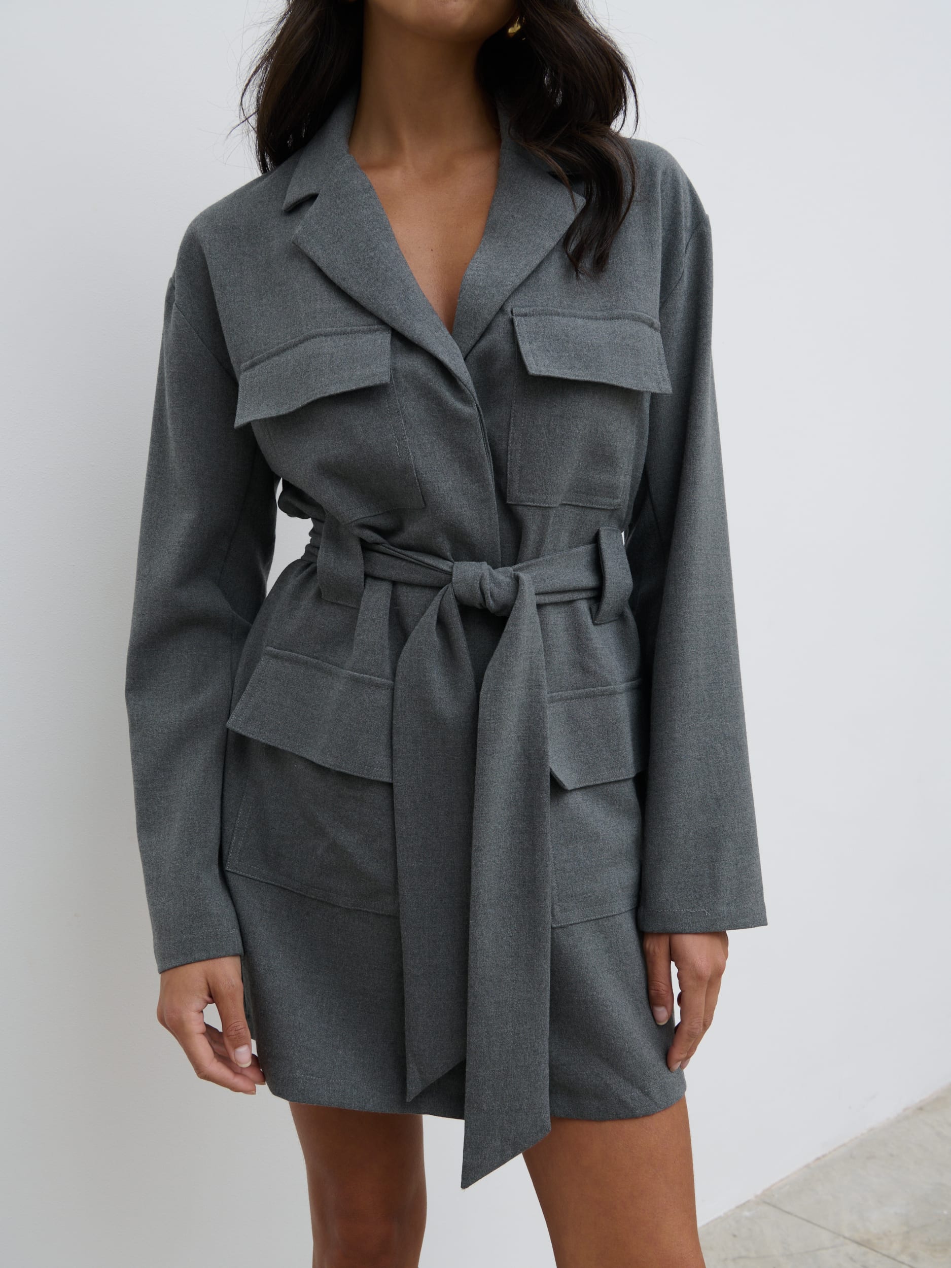 grey cargo dress Precious Cargo Mini Dress - Grey
