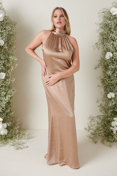 Odelle Maxi Bridesmaid Dress - Matte Mocha  Pretty Lavish