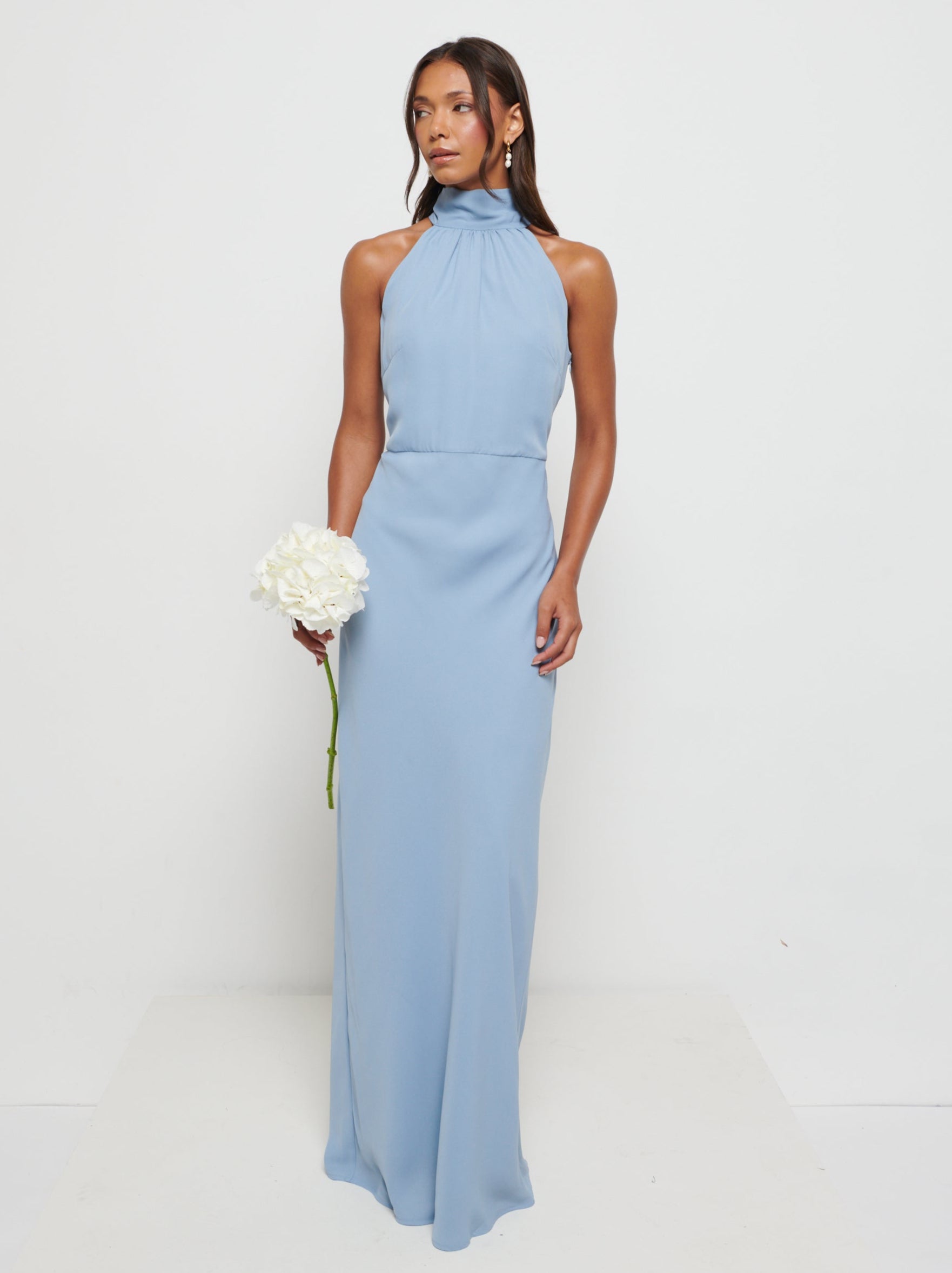 dresses for bridal shower mother Odelle High Neck Chiffon Maxi Bridesmaid Dress