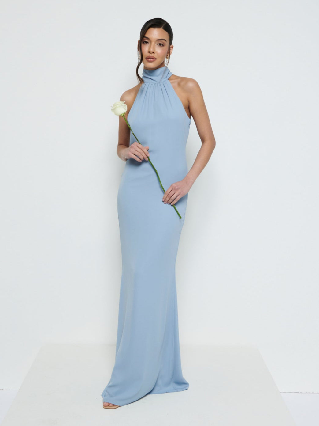 Odelle Chiffon Maxi Bridesmaid Dress - Dusty Blue