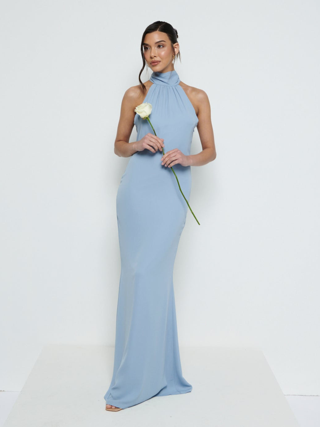 Odelle Chiffon Maxi Bridesmaid Dress - Dusty Blue