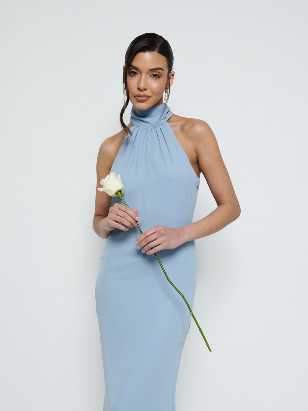 Odelle Chiffon Maxi Bridesmaid Dress - Dusty Blue